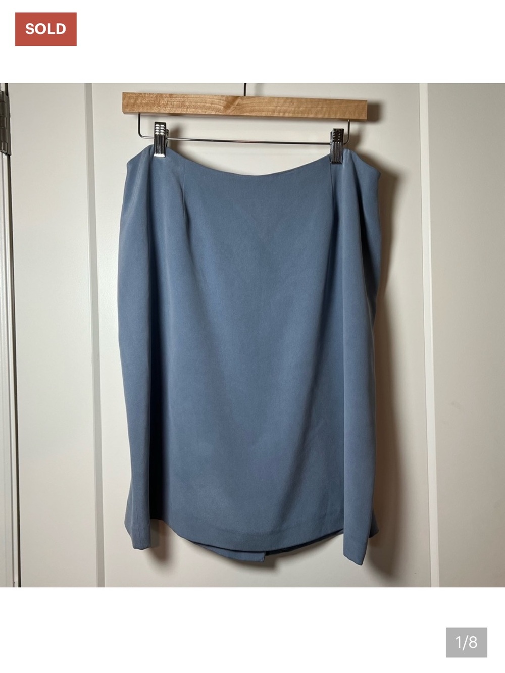 Andrea‎ Ricardo Pure Silk Skirt Women’s Baby Blue A-Line Y2K 90s Midi Pleat 🩵